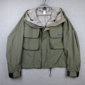 Vintage Patagonia SST Deep Wading Fly Fishing Jacket Men's XL Green Outdoors